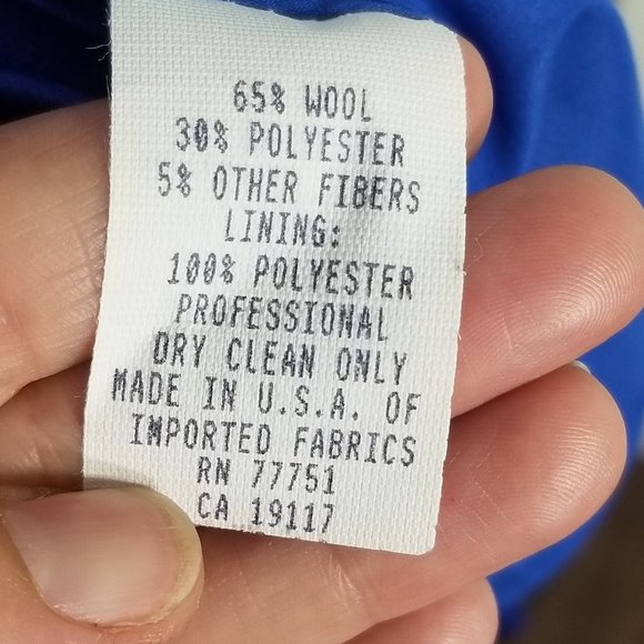 Betsey Johnson NEW Royal Blue Coquette Satiny Pleated Neck Hem Wool Blend 2 NWT - Picture 8 of 12